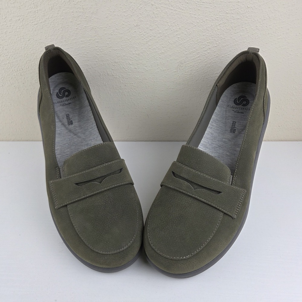 Clarks Cloud Steppers Sillian 2.0 Hope Green Comfort Penny Loafers Wmns Sz 11 W - Picture 3 of 14